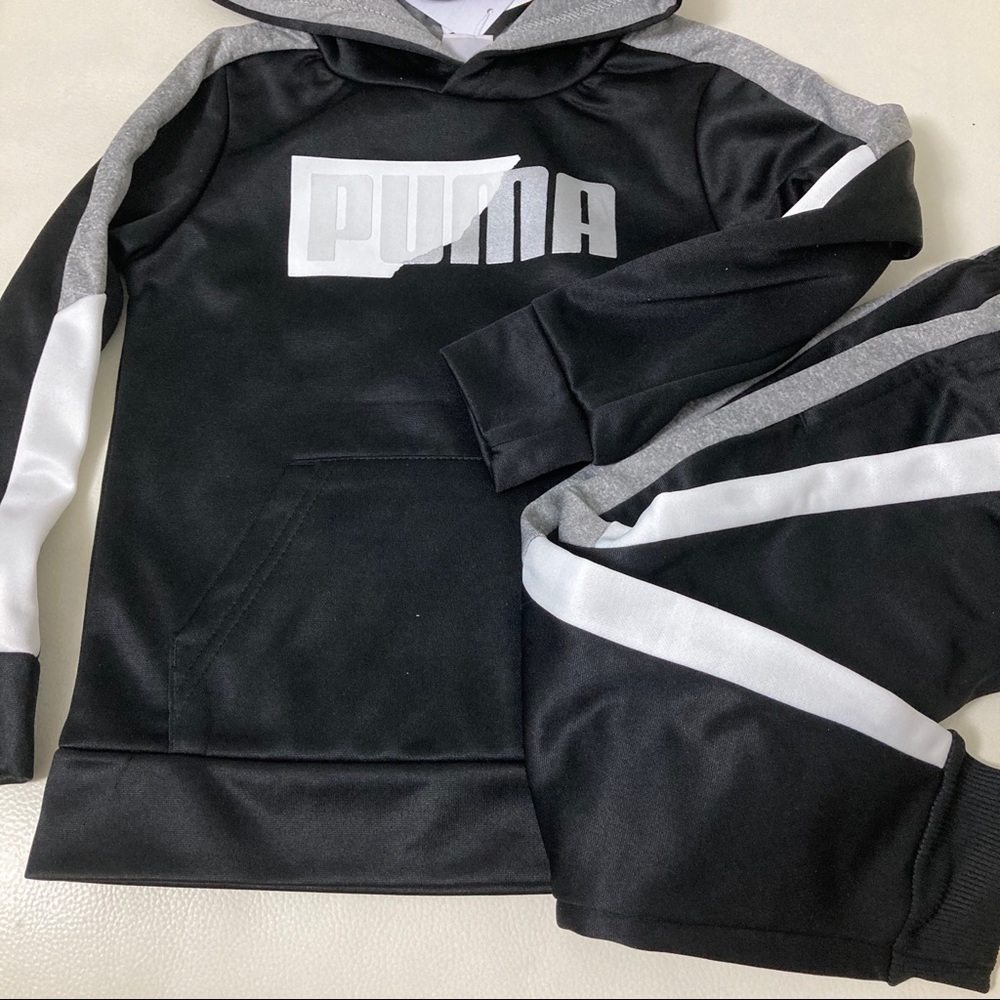 Puma grey black warm hoodie pants set 4010 - Picture 6 of 8